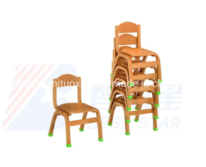 Child Care Center Kids Chair, School Classroom Solid Wood Chair, Kindergarten Preschool Day Care Center Children Stack-Able Chair, Nursery School Chair