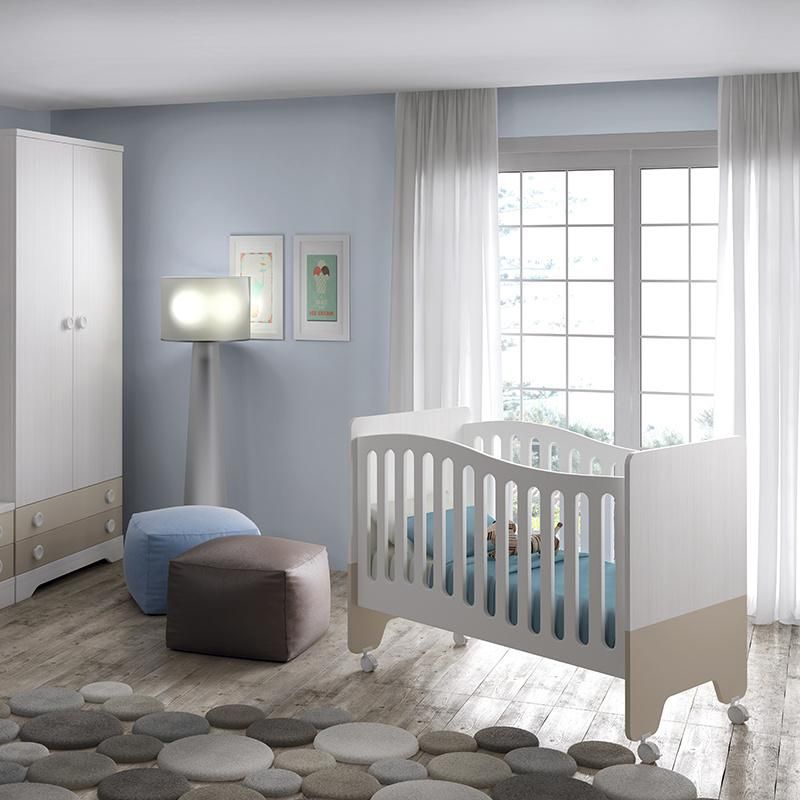 Nova High Quality Color Customize Modern Design Solid Wood Baby Crib Safe Cot Bed Furniture Set