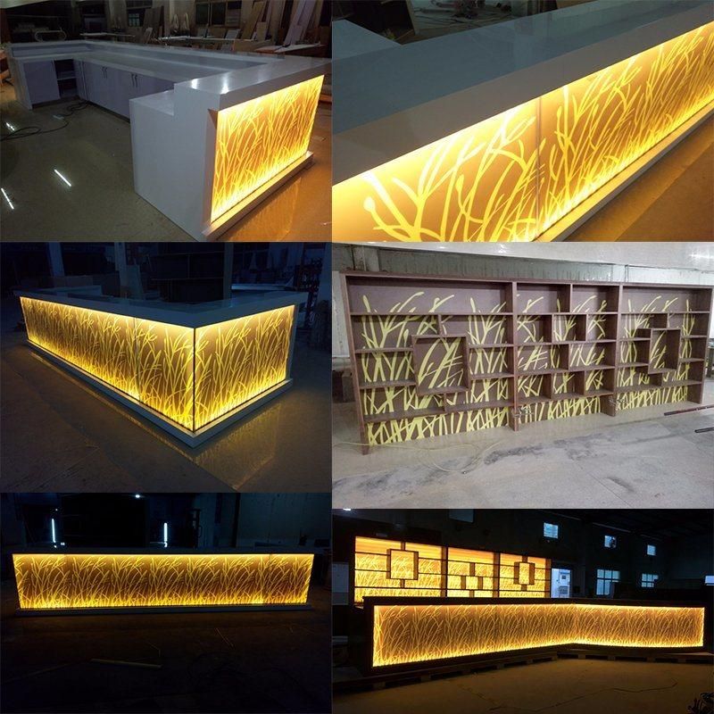 Customized Corian Acrylic Solid Surface LED Lighting Bar Counter