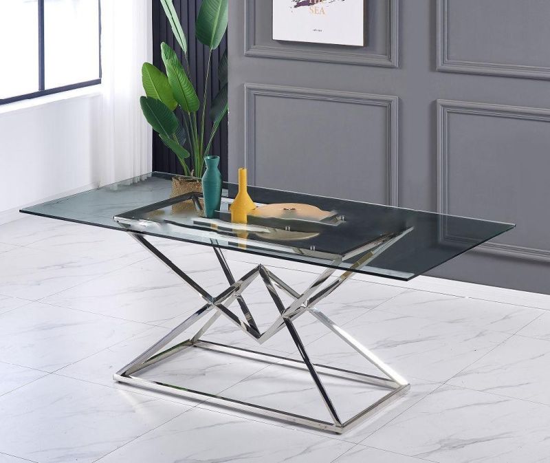 Home Furniture Dining Room Dining Table and Chairs Stainless Steel Restaurant Dining Tables
