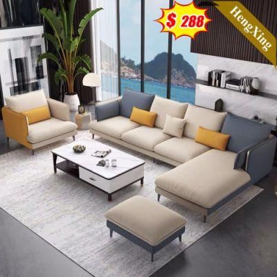 Modern Different Color Combine PU Leather Fabric Sofa Hotel Lobby Office Living Room Sofas