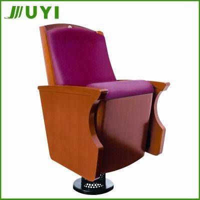 Jy-905 Lecture Hall Church Wooden Seat Folding Fabric Theater Chair