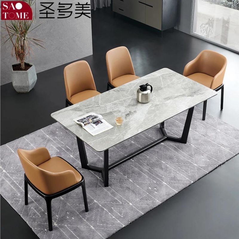 Modern Rock Board Furniture Carbon Steel V-Shaped Table