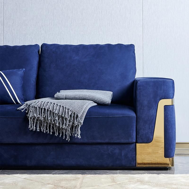 Italian Modern High Quality Solid Wood Full Fabric Cover Living Room Sofa Ls032