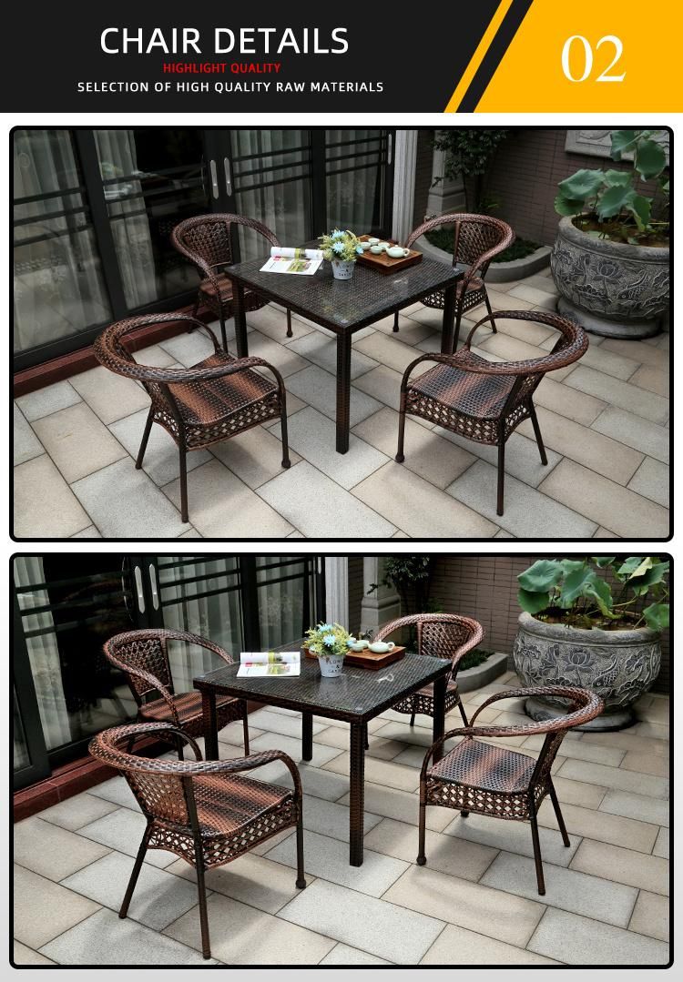 Modern Outdoor Garden Terrace Hotel Restaurant Home Rattan Table Chair Furniture