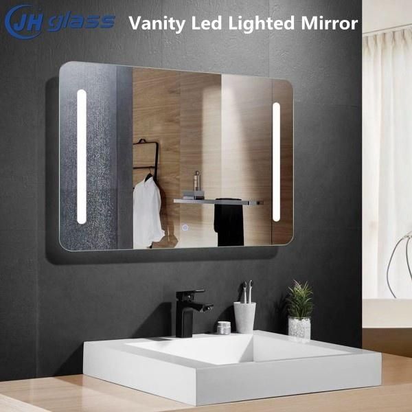 Hotel Bathroom Home Decoration Round Oval Diamond Shape Wall Mirror Lighted LED Mirror