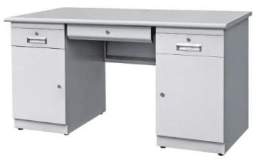 Metal Computer Table Modern Office Furniture with Drawers and Doors