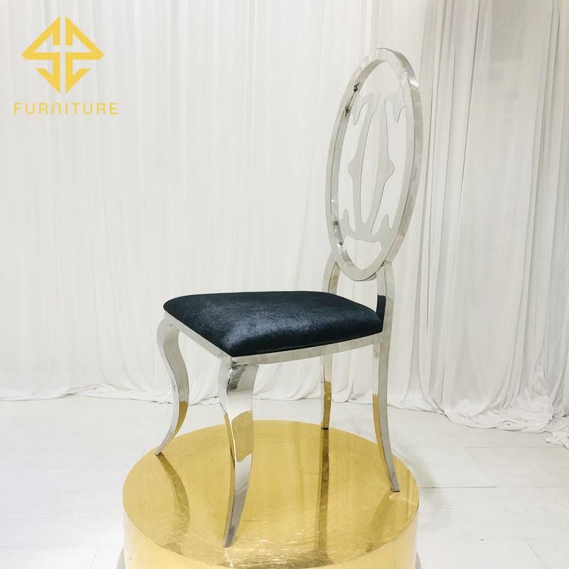 Luxury Design Flower Back Stainless Steel Dining Chair Hotel Furniture Wedding Events Used