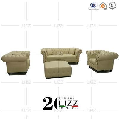 Divani Chesterfield Commercial/ Home/ Living Room Furniture Modern Real Leather Sofa