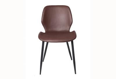 Luxury High Quality Modern Metal Legs PU Dining Chair