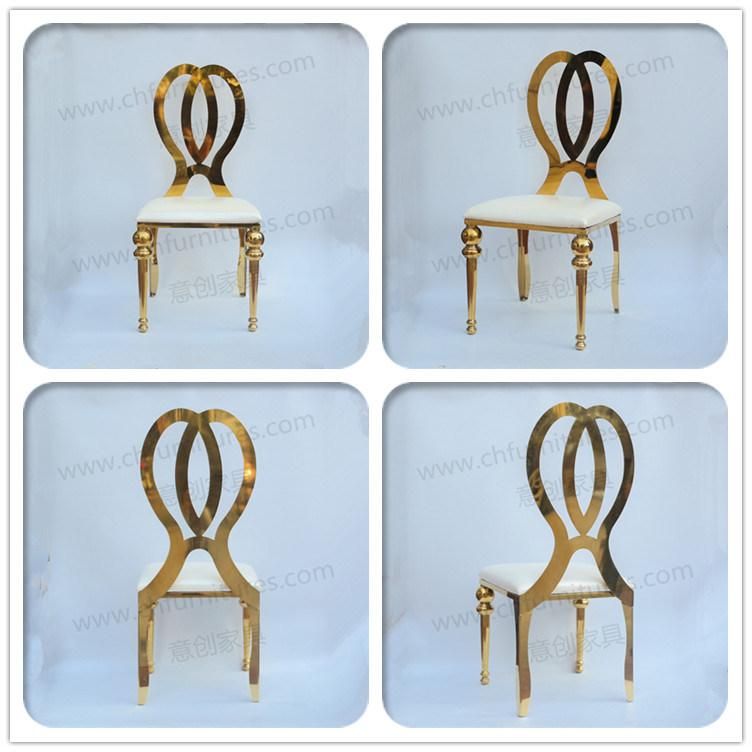 Hc-Ss01 Wholesale Stacking Wedding Chair Gold Stainless Steel for Rental Hc-Ss01