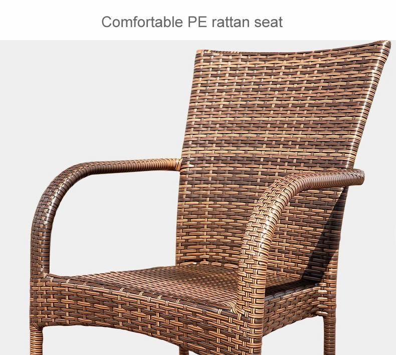 Rattan Outdoor Furniture Solid Wicker Garden Sets PE Rattan Table and Chairs