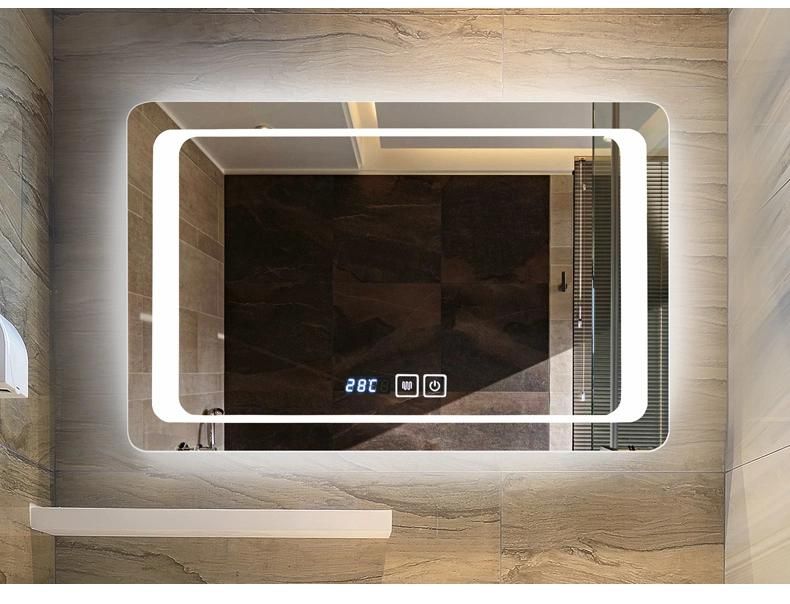 Foshan Factory New Style Modern Design Bathroom Square Lighting LED Mirror Touch Open Bathroom Furniture