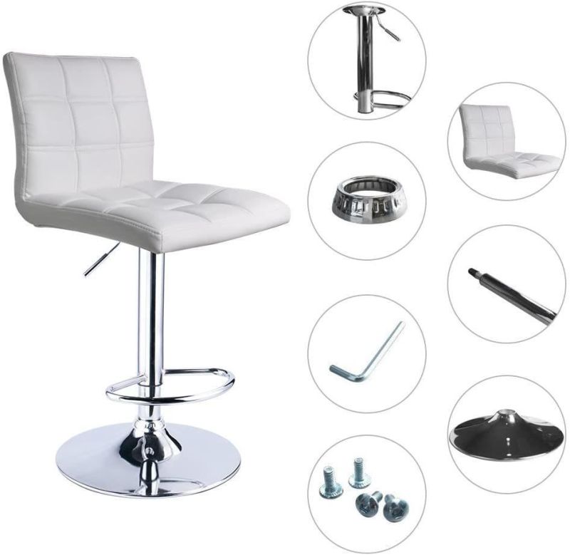 Modern Luxury Hotel Black Genuine/PU Leather Golden Chrome Stainless Steel X Base Leisure Bar Chair