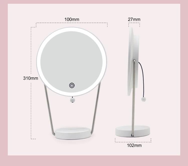 Special Design Rechargeable Desktop LED Makeup Mirror with Touch Sensor