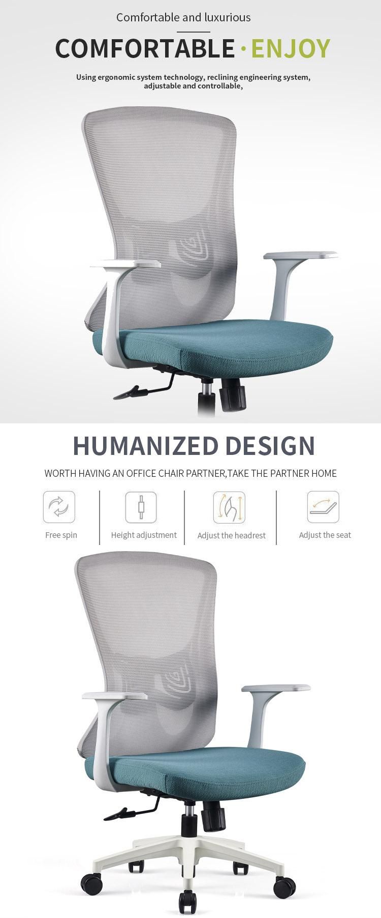 Promotion Top Quality Modern Home Ergonomic Desk Office Mesh White Chair with Armrest
