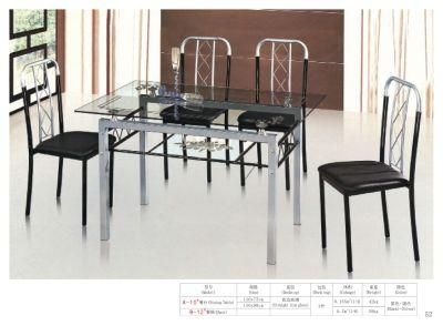 New Product Furniture Stylish Transparent Glass Dining Room Set Modern Dining Table Sets