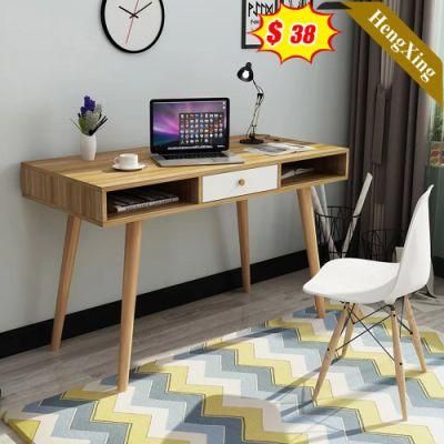Nordic Wooden Style Cheap Price a Wood Color Office School Student Furniture Square Study Computer Table