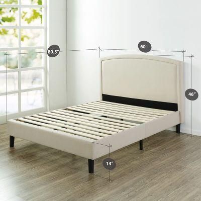 2022 Hot Sale Nordic Modern Style Bedroom Furniture King Size Wooden Fabric Bed