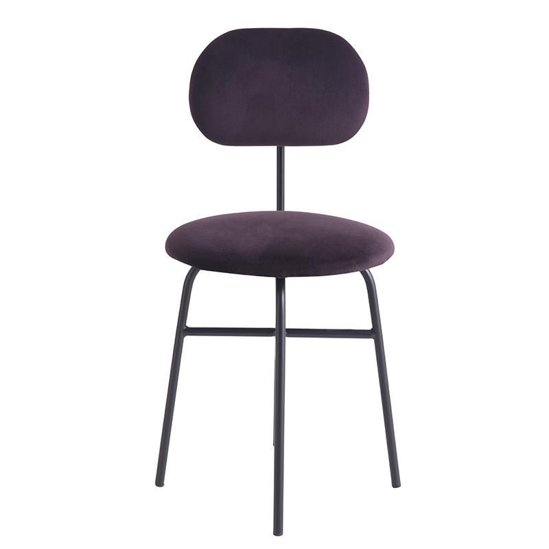 Hot Sale Metal Bar Stool Comfortable Footrest and Backrest Fabric Barstool Wholesale Modern Metal Legs Dining Chairs