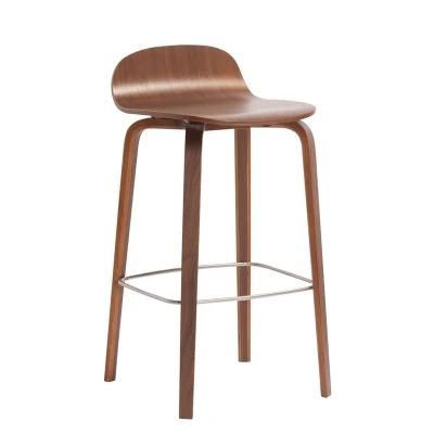 Modern Furniture Solid Wood Household Simple and Fashionable Bar Stool Bentwood Dining Chair