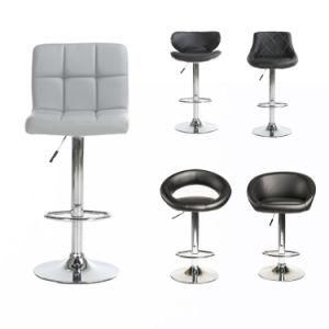 Modern PU Leather Bar Chair Kitchen Commercial Stainless Steel Bar Stool