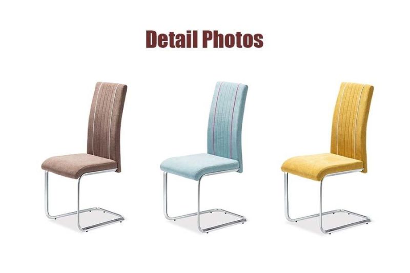 Home Indoor Office Hotel Furniture Fabric Electroplating Shaped Legs Fabric Velvet Banquet Dining Chair