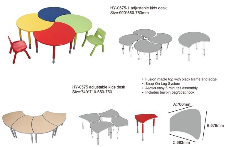 Modern Color Preschool Furniture Kids Table and Chair