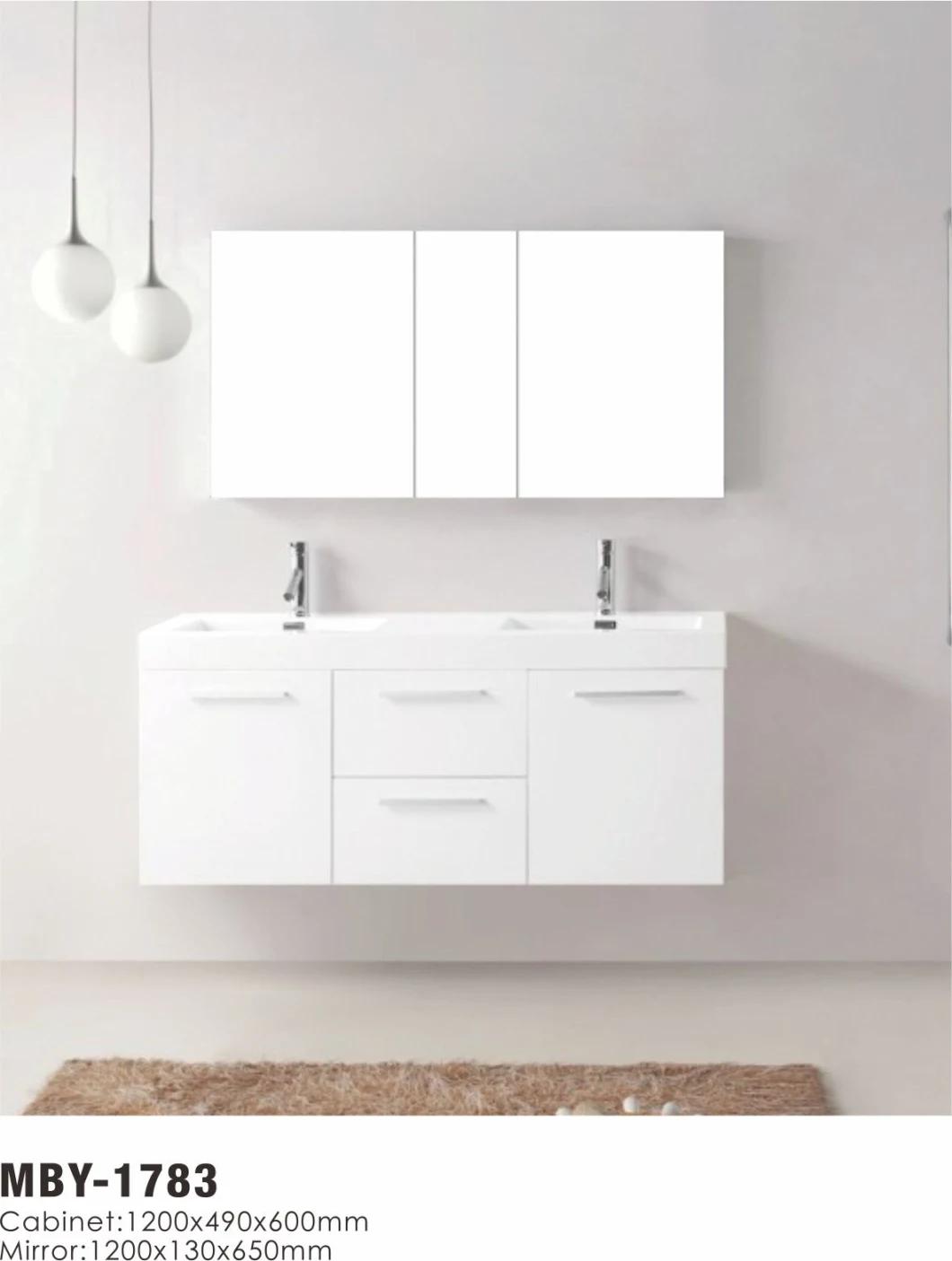 Modern Antique Style Bathroom Cabinet with Resin Countertop Bathroom Cabinet