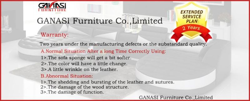 Customize Wood Frame Genuine Leather Livingroom Furniture