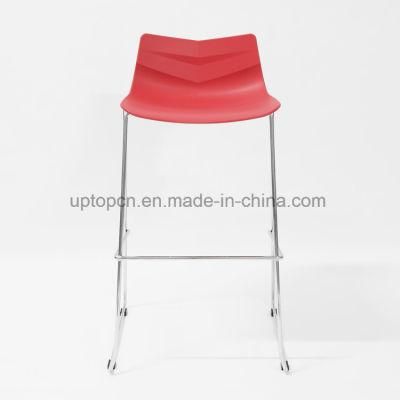 Colorful Modern Plastic Barstool Chair with Chrome Steel Leg (SP-BS326)
