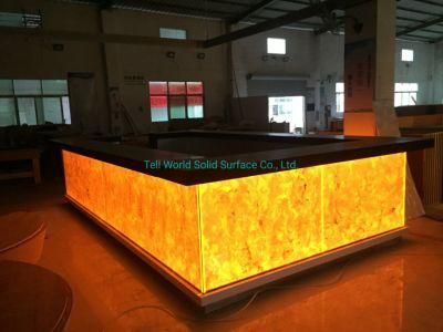 Translucent Stone LED Bar Counter for Restaurant