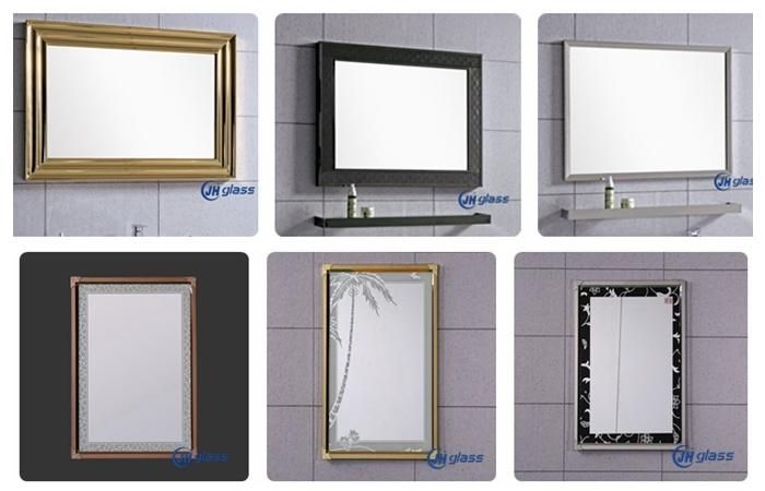 Decorative Metal Frame Rectangle Black Golden Bathroom Vanity Mirror