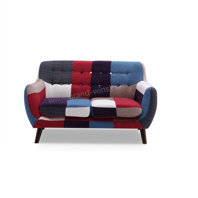 Modern Living Room Leisure Sofa with Wing Back Fabric Loveseat Sofa