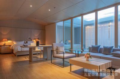 Latest 5 Star Solid Wood with Wood Veneered Panel Hotel Modern Bedroom Furniture
