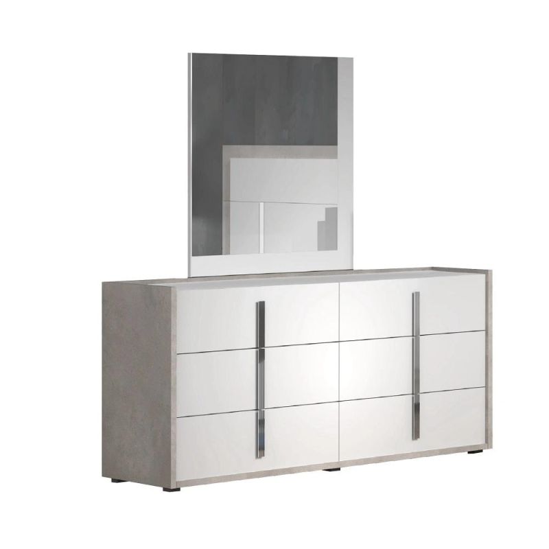 Nova Premium Modern Gray & White Matt Lacquer Finish Bedroom Sets Furniture for Home