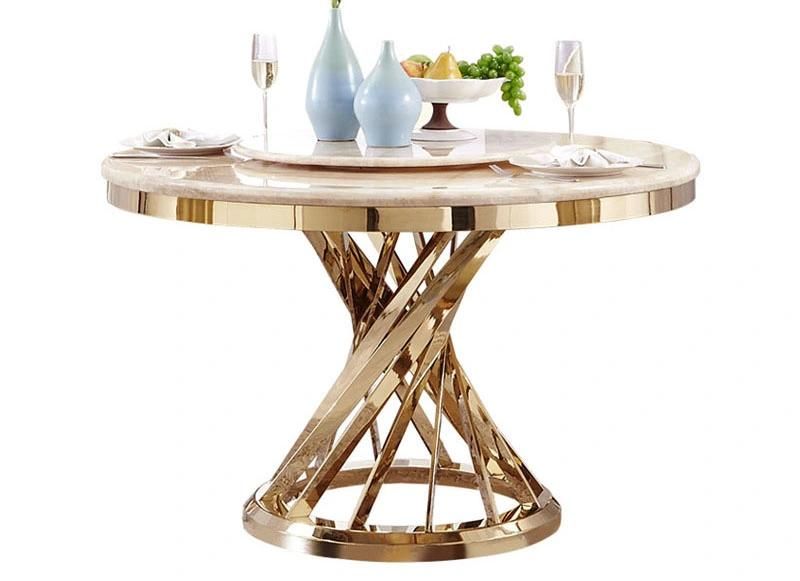 Modern Round Marble Top Dining Table with Chairs Factory Wholesale