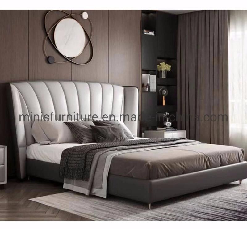 (MN-MB113) Modern Bedroom Furniture Adult High Back King/Queen Size Blue Fabric Bed