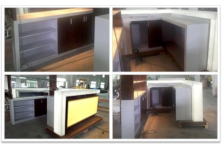 Customized Modern Cafe Bar Counter Commercial Bar Cashier Desk by Solid Surface