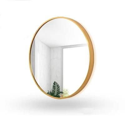 Hot Selling 16 in X 16 in Satin Golden Round Aluminum Alloy Framed Bathroom Vanity Mirror