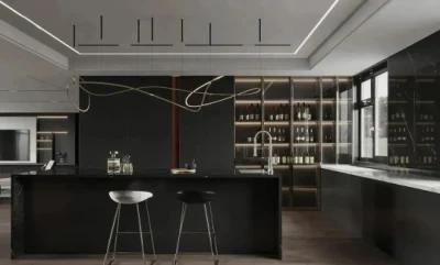 New Style Hi-Tech Future Factory Design Modern Glossy Lacquered Kitchen Cabinet