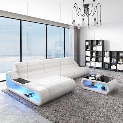 Classical L Shape Design Modern Home Office Furniture Nordic Simple Living Room White Leather Sofa