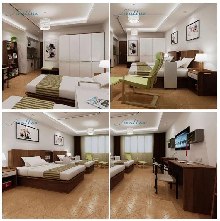 China Wooden Bedroom Panel Bed Hotel Bedroom Furniture Sets - China Bedroom Furniture, Swallow