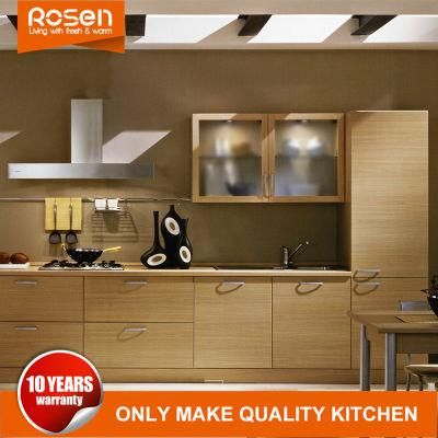 Popular Wood Stained Veneer Kitchen Cabinets Furniture with Cheap Price