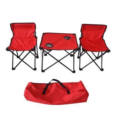 Foldable Picnic Traveling Camping Beach Chair with Mesh Cup Holder Table and Chairs Set