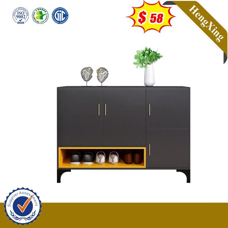 Modern Home Furniture Simple Black Home Furniture Shoe Rack Cabinet with Drawer