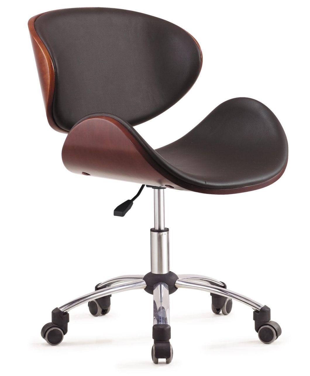 Novel Design Black Leather Chair Frame Wooder Curve Wooden Chair