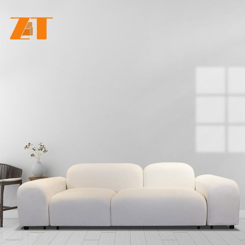 Latest Fashion Home Furniture Living Room Couch Set White Fabric Sofa