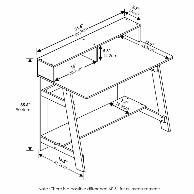 Simplistic a Frame Computer Desk, Espresso