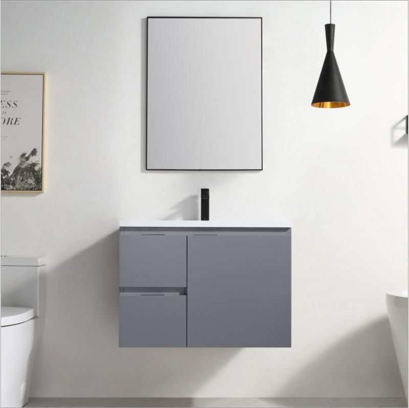 Solid Wood Bathroom Vanity Simple Modern with Ceramics Top